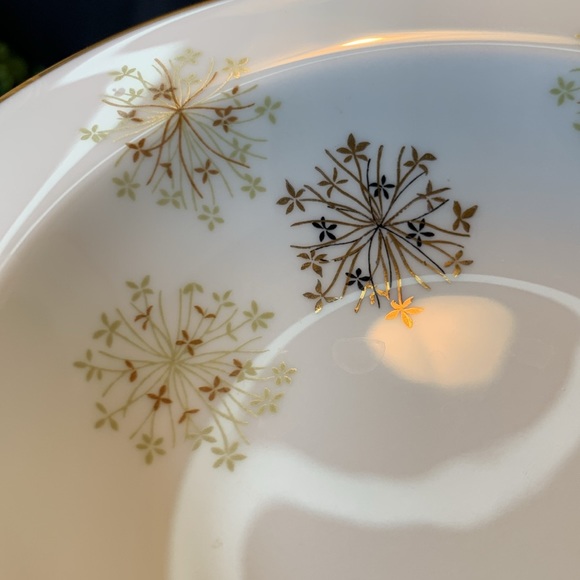 Set of 8 vintage MCM Noritake black and gold SNOWFLAKE 6934 berry bowl - Picture 4 of 8
